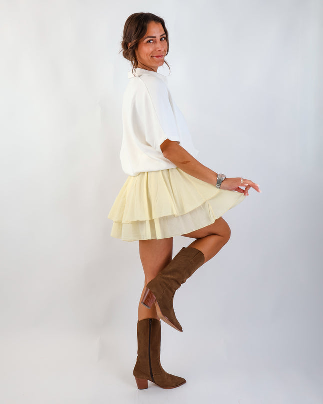 Flared Skirt Butter Yellow