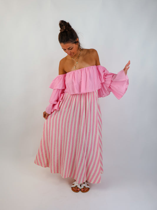 Flared Offshoulder Top Candy