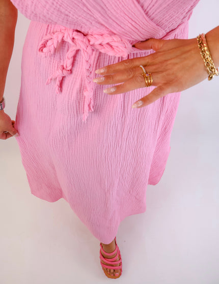 Olivia Musselin Kleid Pink