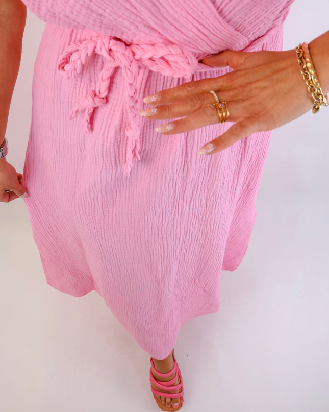 Olivia Musselin Kleid Pink