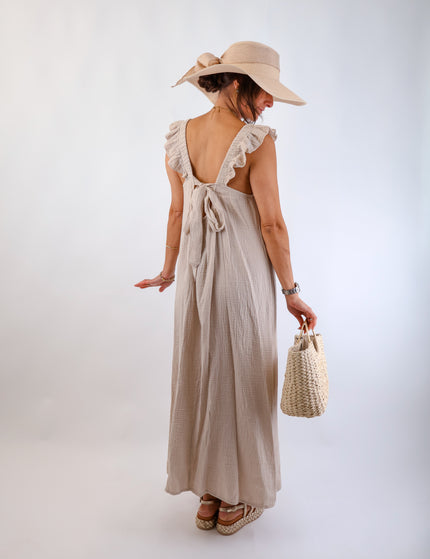 Estrella Musselin Kleid Beige