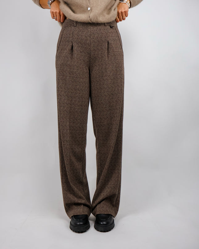 Smith&Soul Herringbone Interlock Pants Dark Choc
