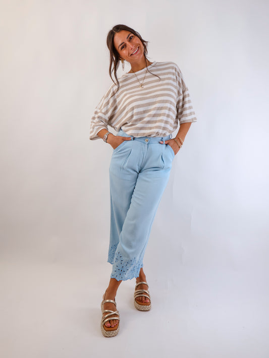 Stripes Oversize Shirt Beige