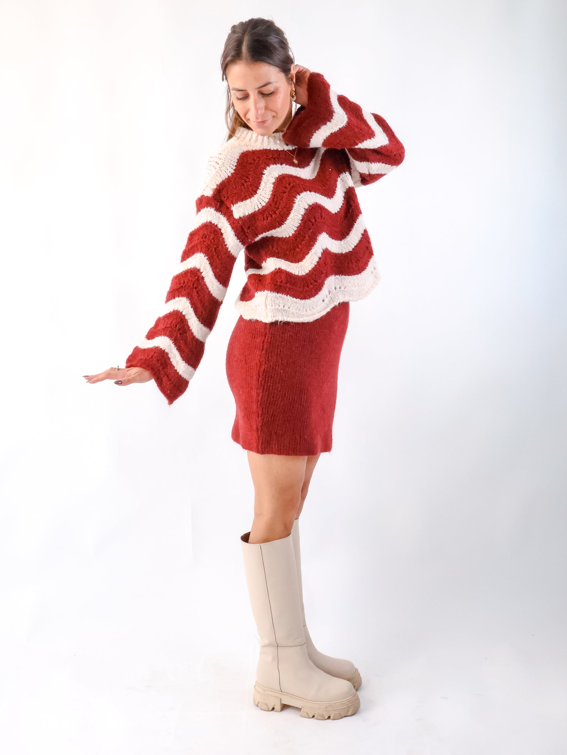 Wave Pullover Bordeaux