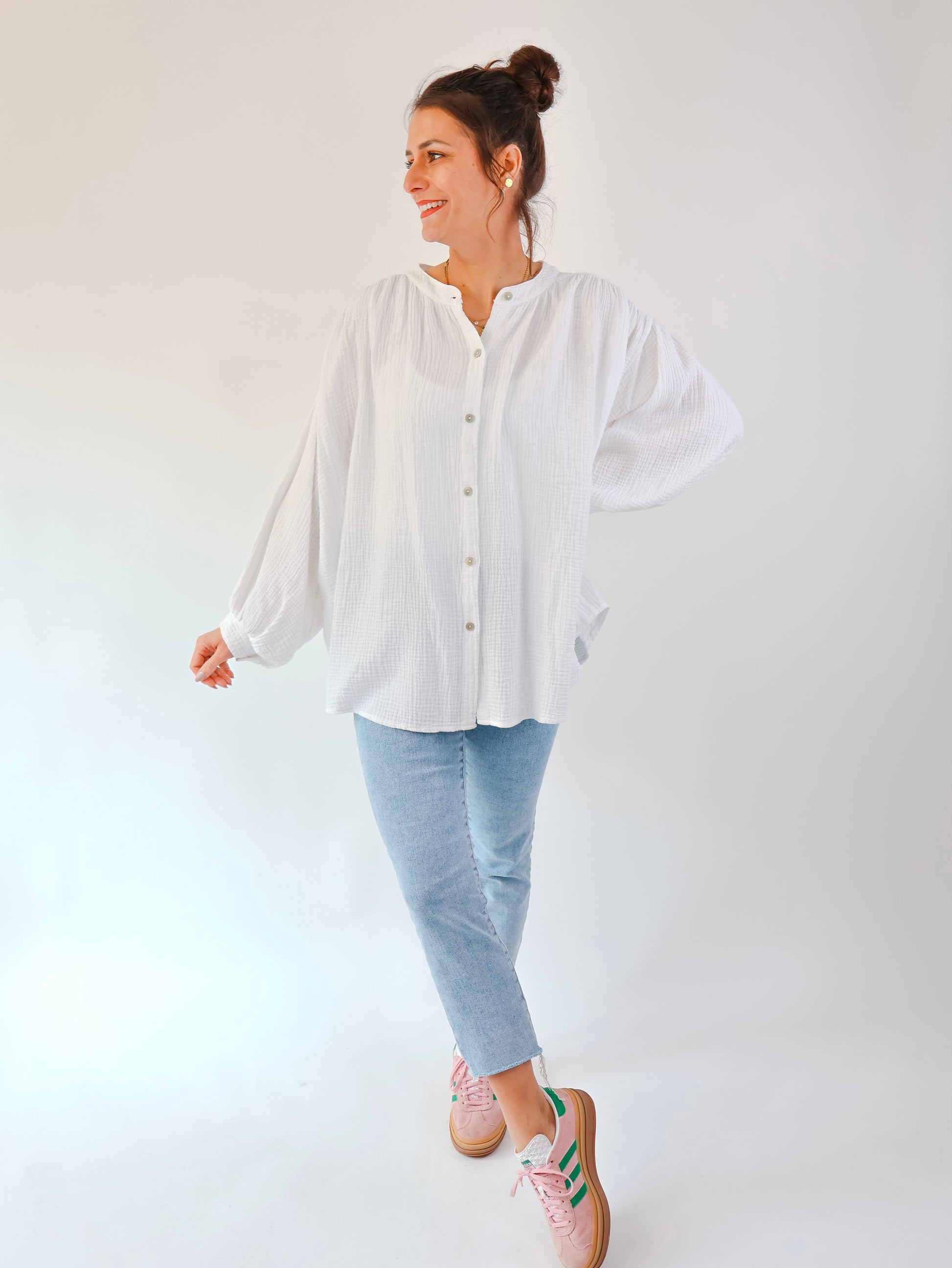 Mia Musselinbluse Weiß