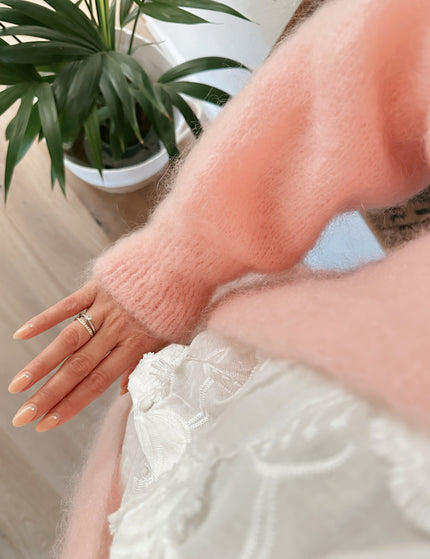 ★ Premium Fineline Strickmantel Rosé