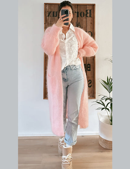★ Premium Fineline Strickmantel Rosé