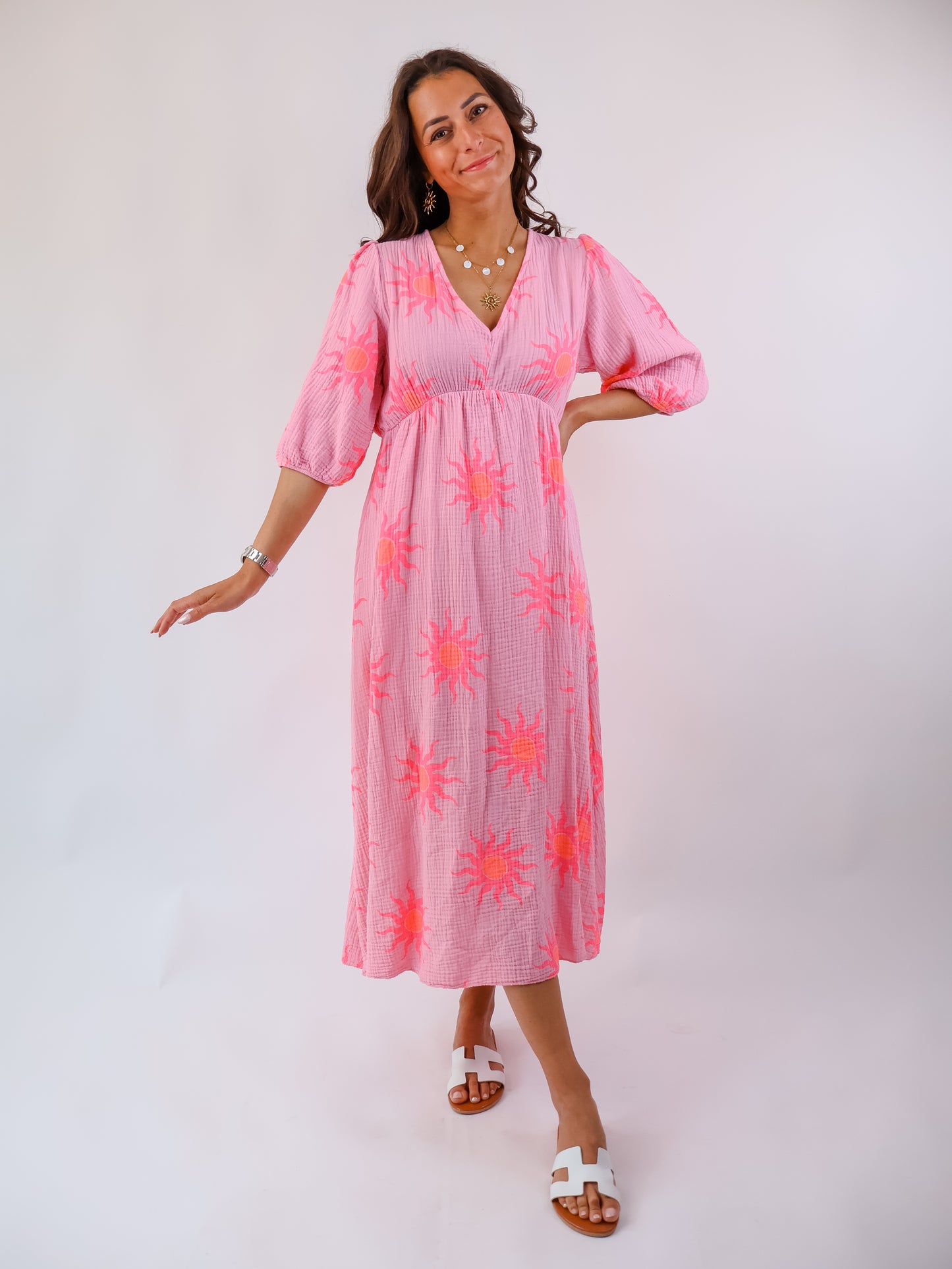Solé Musselinkleid Pink