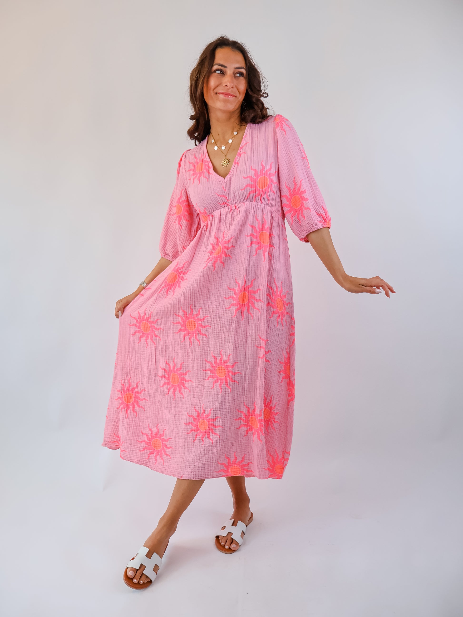 Solé Musselinkleid Pink