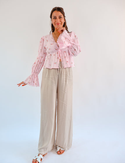 Seiden Hose Beige