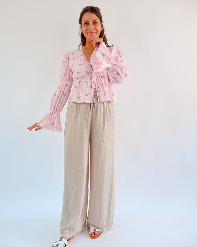 Seiden Hose Beige