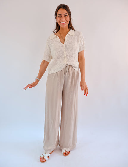 Seiden Hose Beige