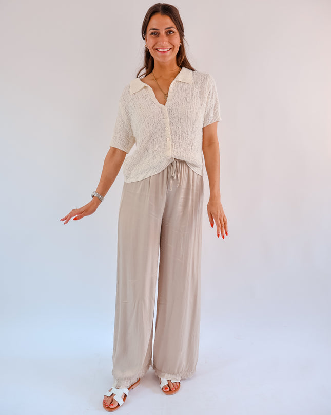 Seiden Hose Beige