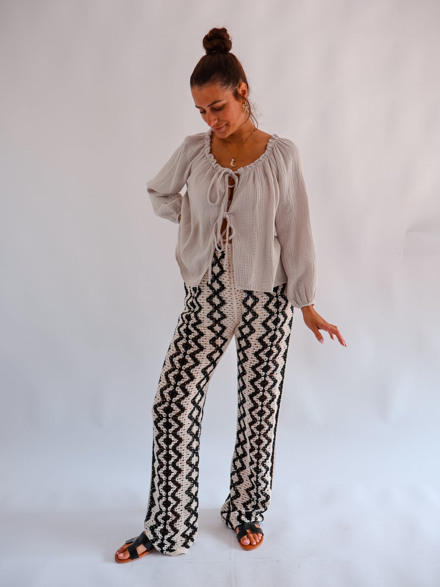 Isi Musselinbluse Taupe