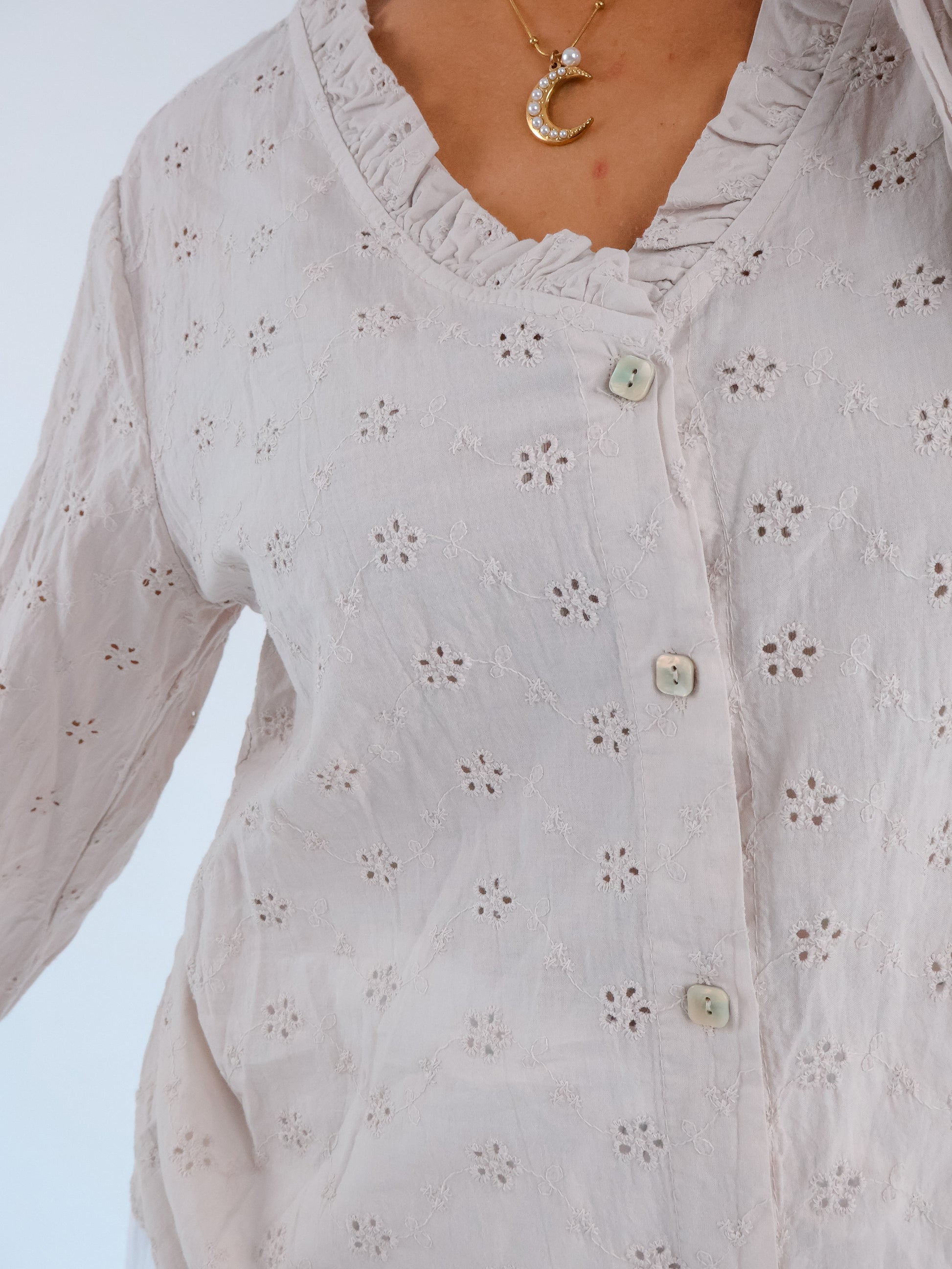 Carmen Bluse Beige
