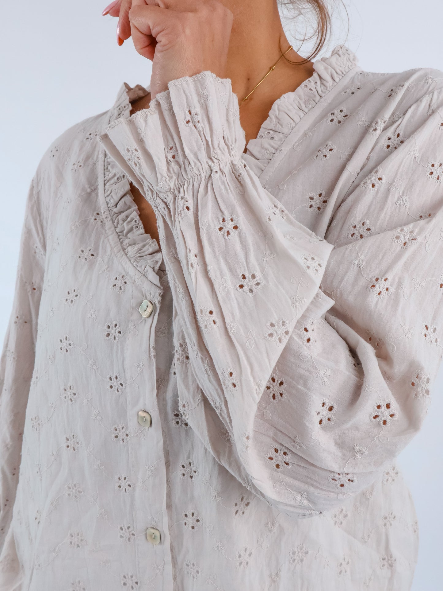 Carmen Bluse Beige