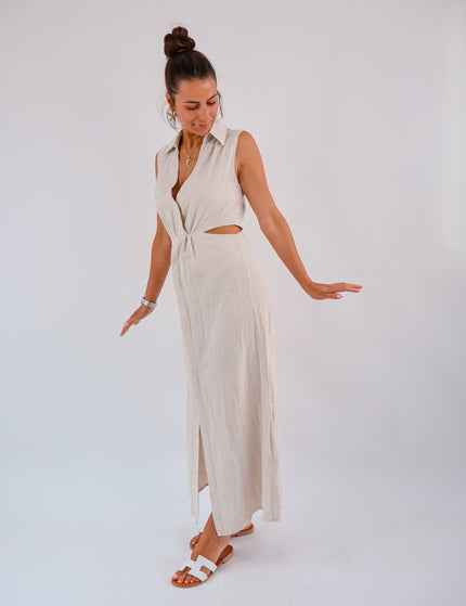 Lina Leinenkleid Cut Out