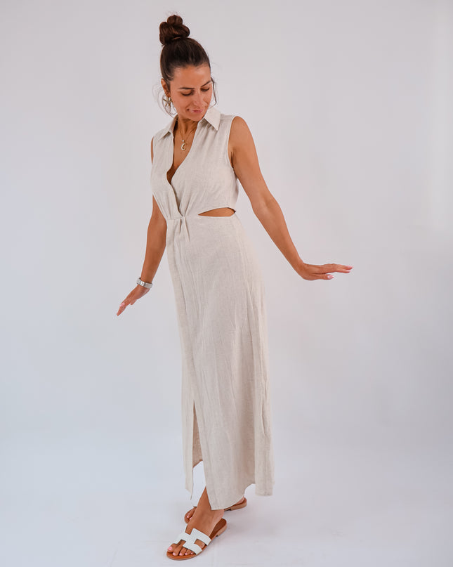 Lina Leinenkleid Cut Out