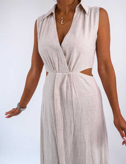 Lina Leinenkleid Cut Out