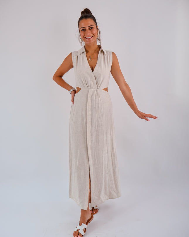 Lina Leinenkleid Cut Out