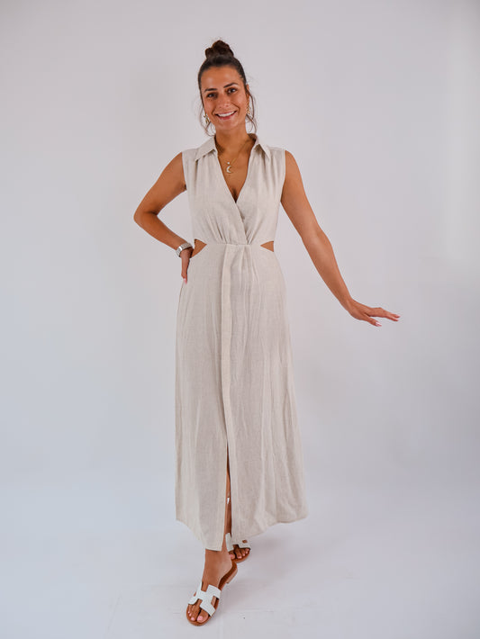 Lina Leinenkleid Cut Out