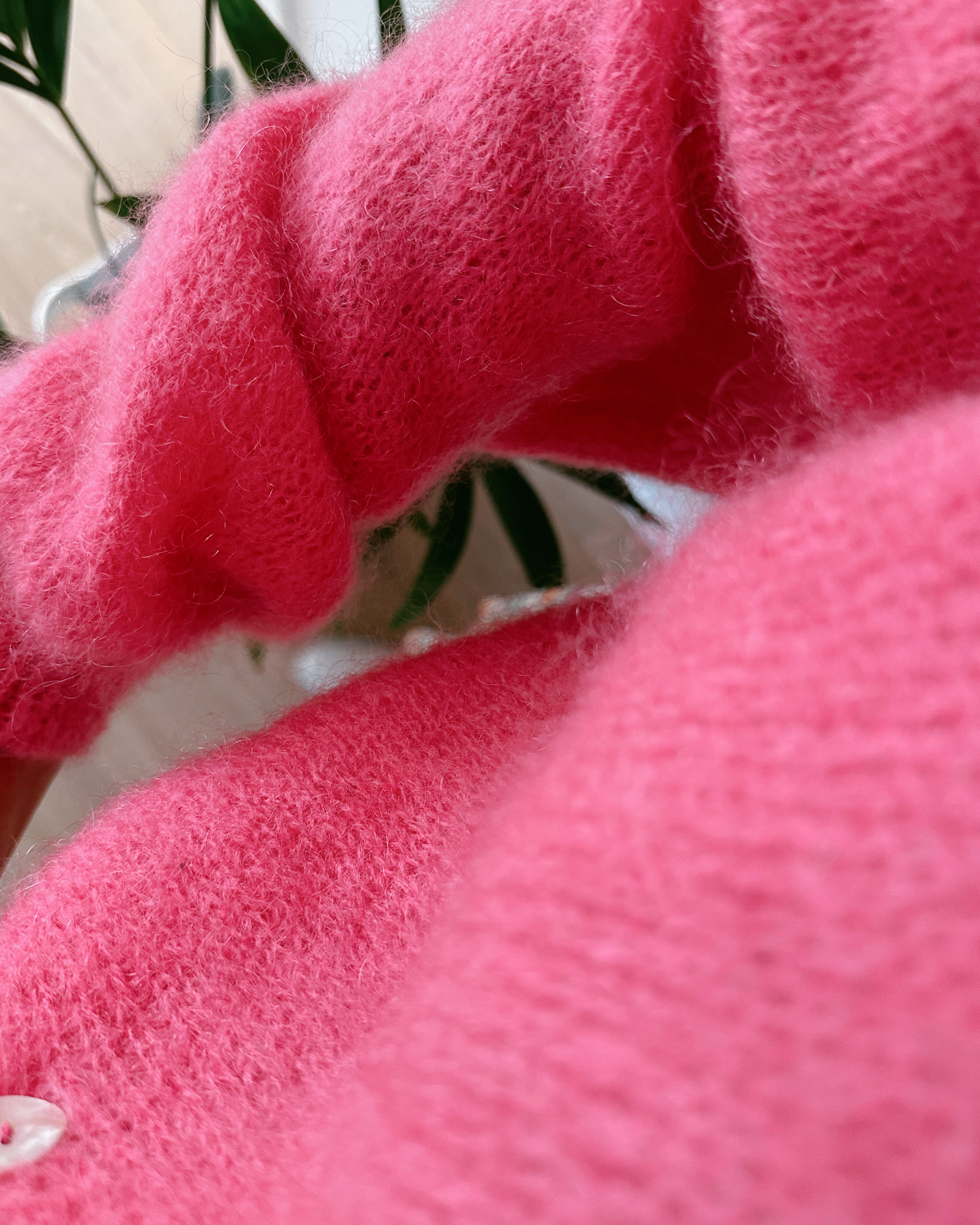 Premium Mohair Strickjacke Berry