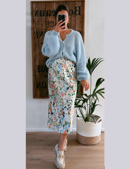 Premium Mohair Strickjacke Sky