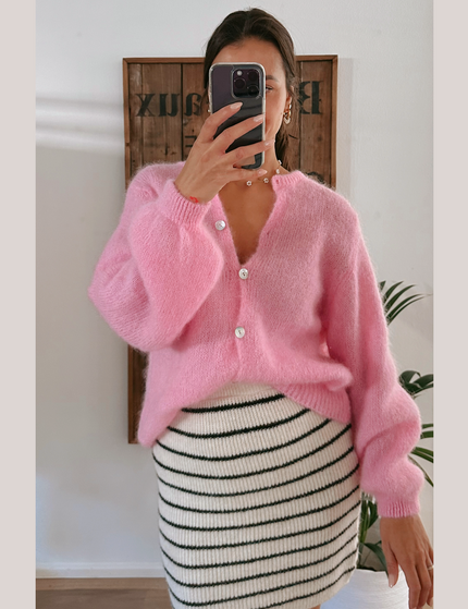 Premium Mohair Strickjacke Candy