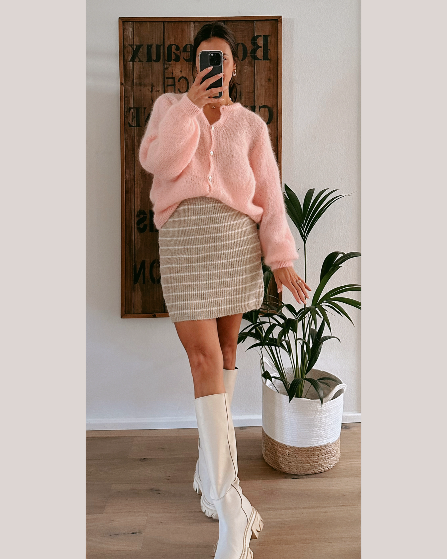 Premium Mohair Strickjacke Rosé