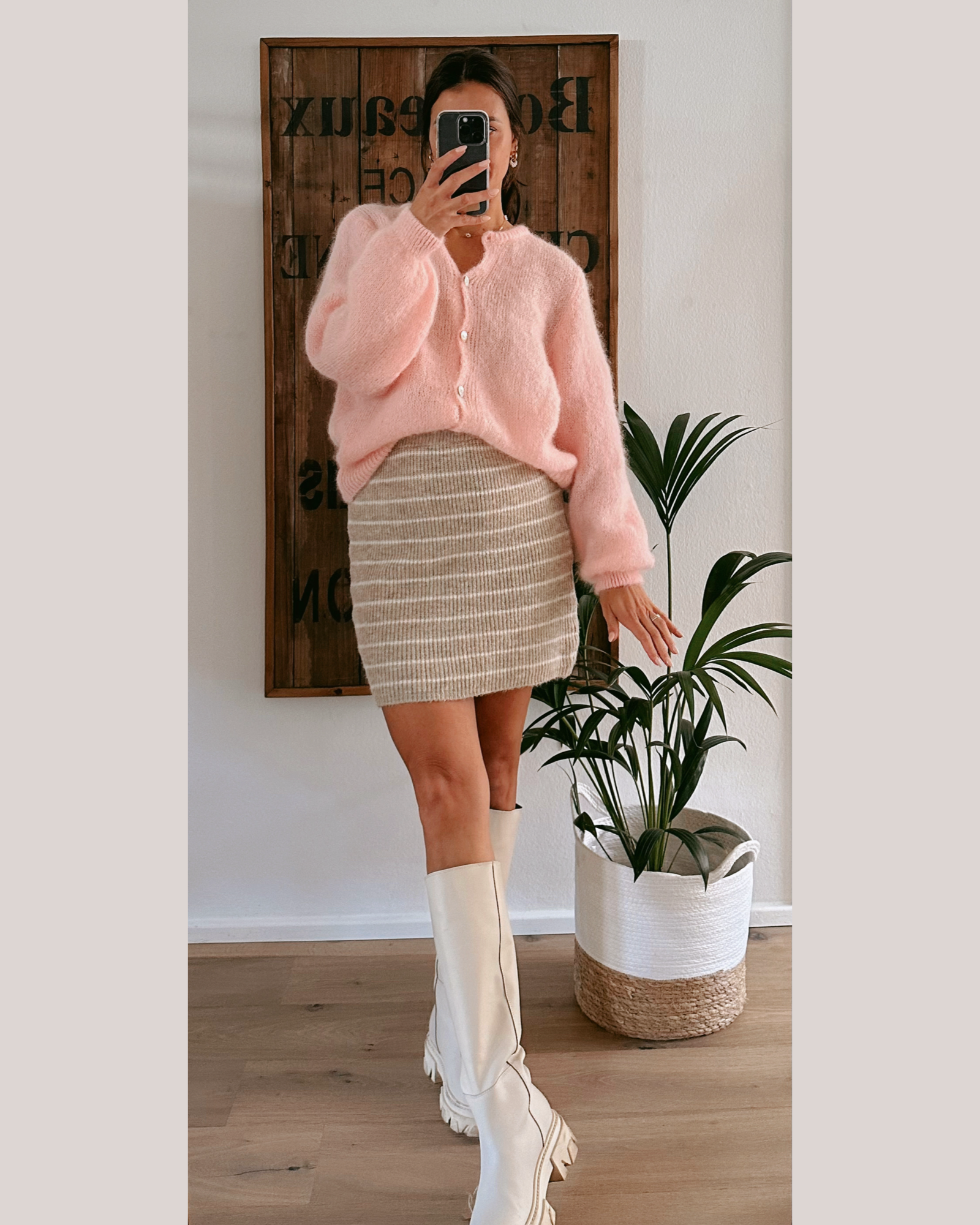 Premium Mohair Strickjacke Rosé