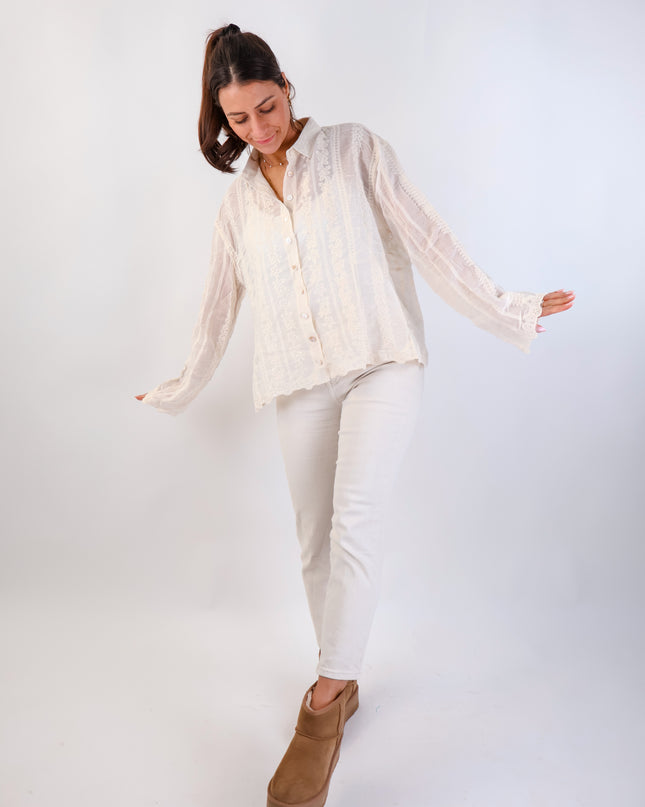 Cotton Bluse Creme