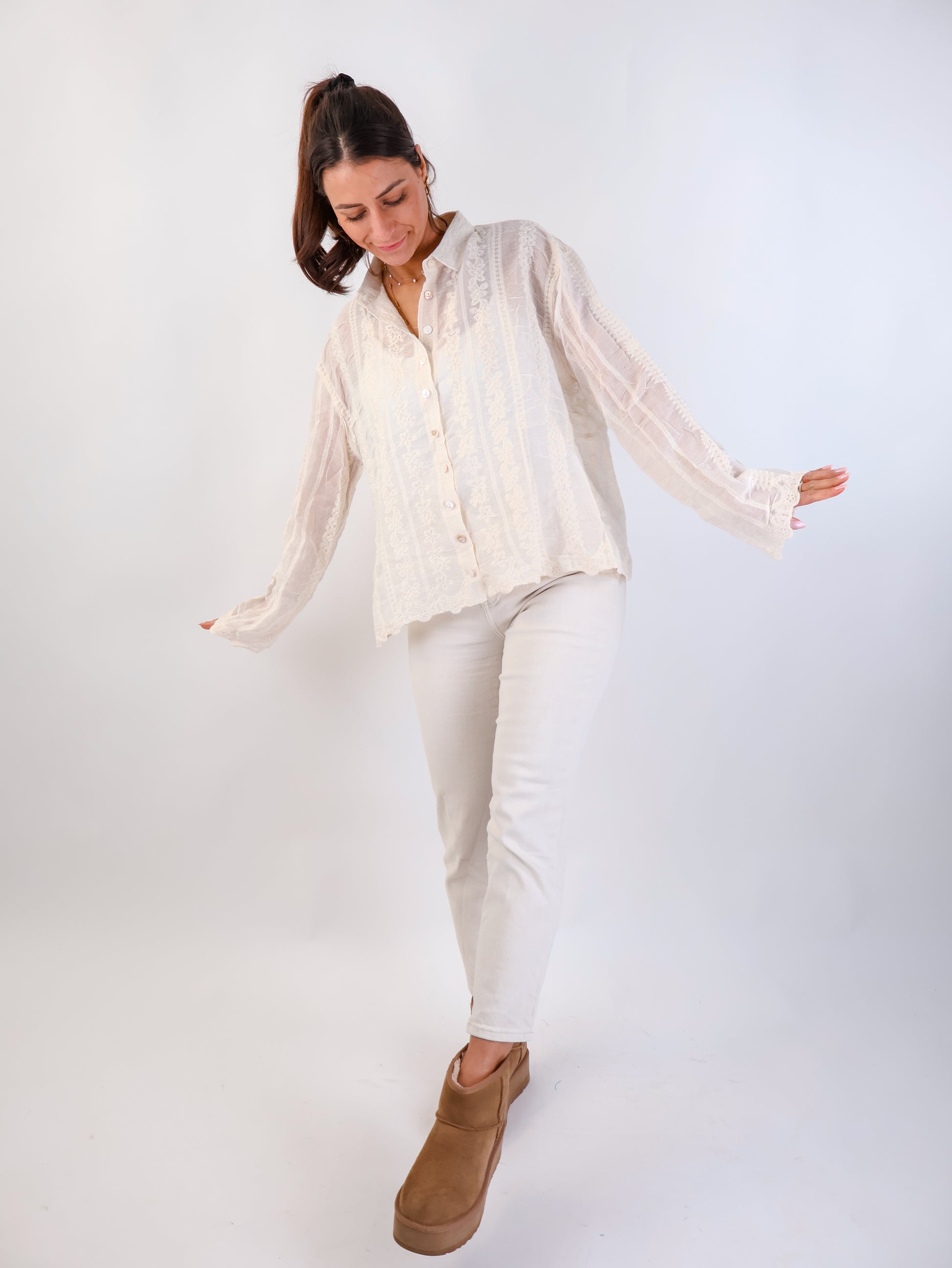 Cotton Bluse Creme