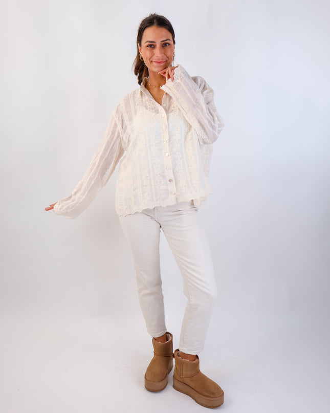 Cotton Bluse Creme