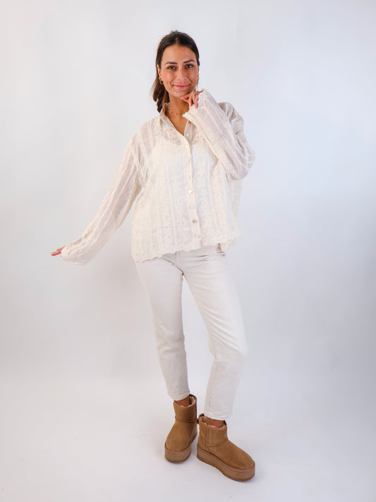 Cotton Bluse Creme