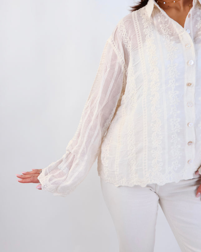 Cotton Bluse Creme
