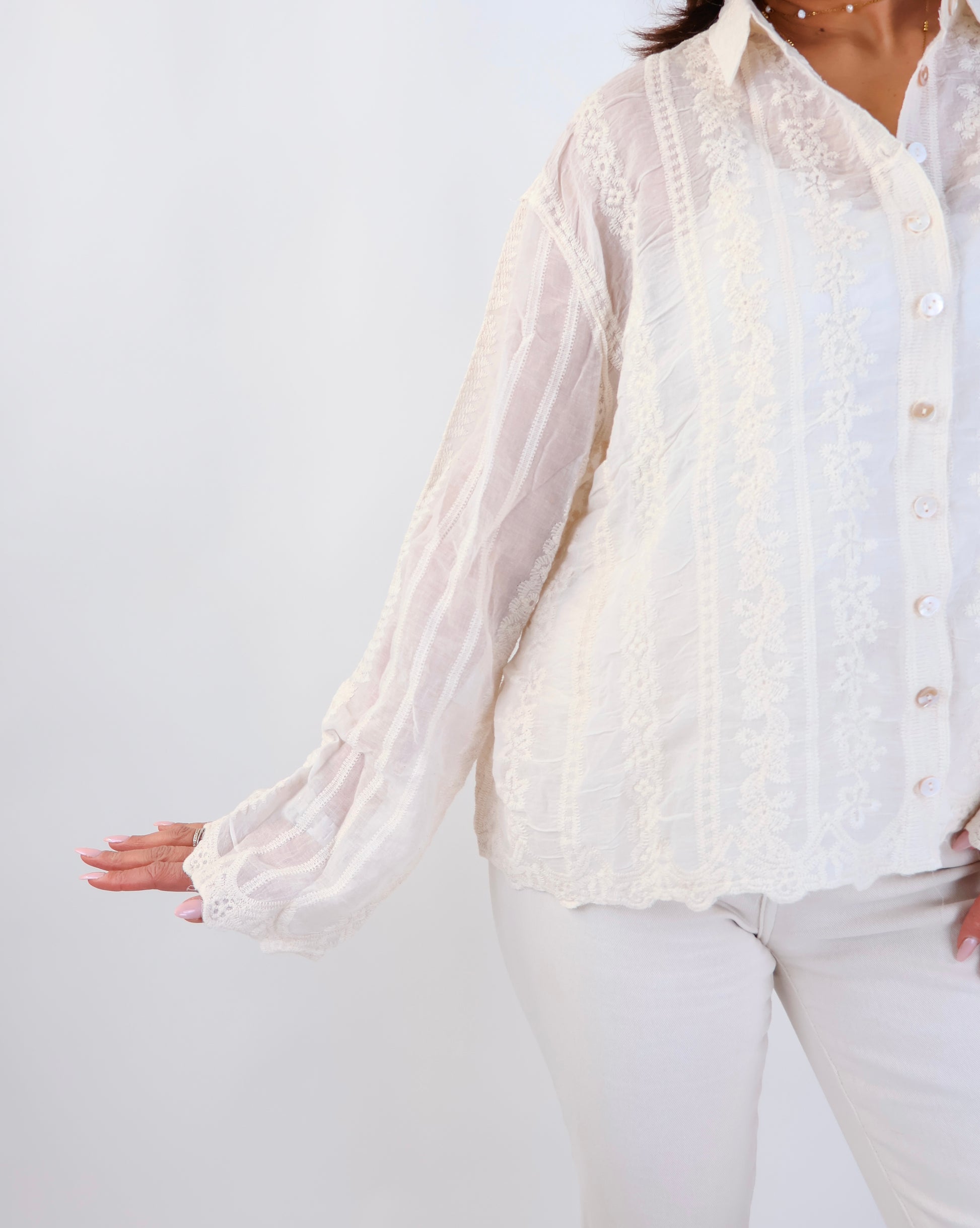 Cotton Bluse Creme