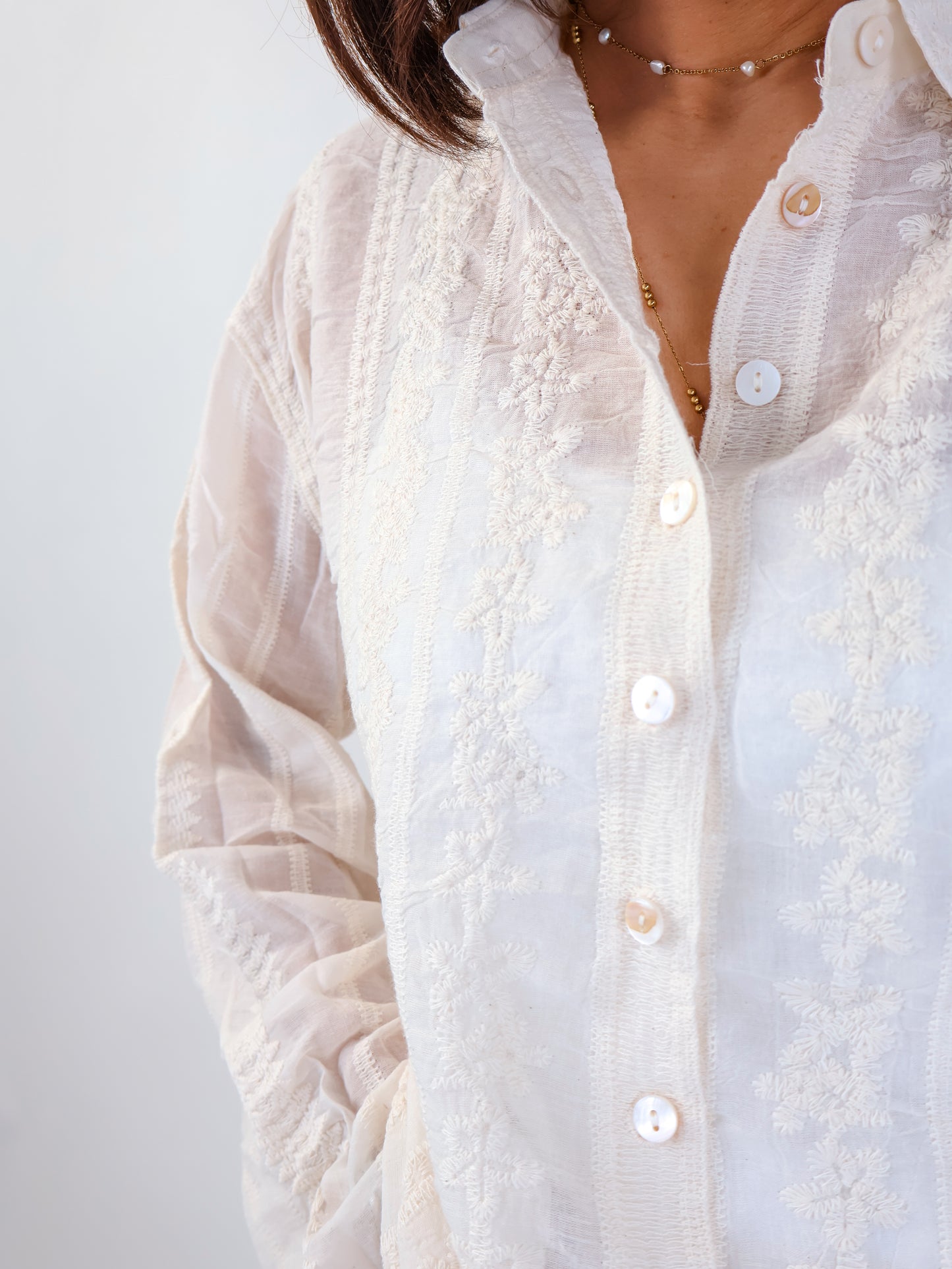 Cotton Bluse Creme