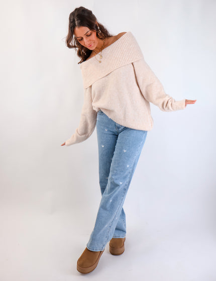 Offshoulder Pullover Creme