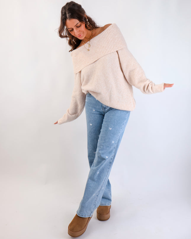Offshoulder Pullover Creme