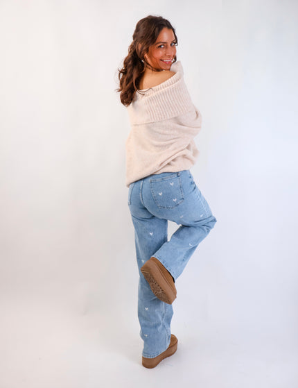 Offshoulder Pullover Creme