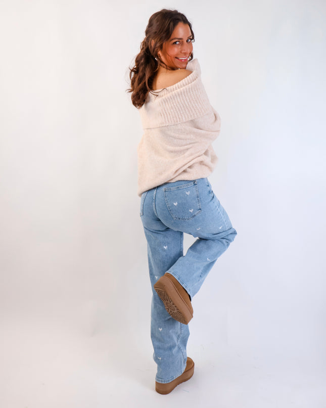 Offshoulder Pullover Creme