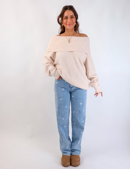 Offshoulder Pullover Creme