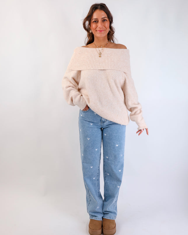 Offshoulder Pullover Creme