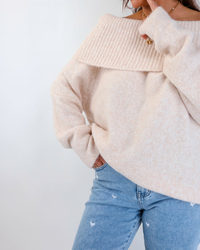 Offshoulder Pullover Creme