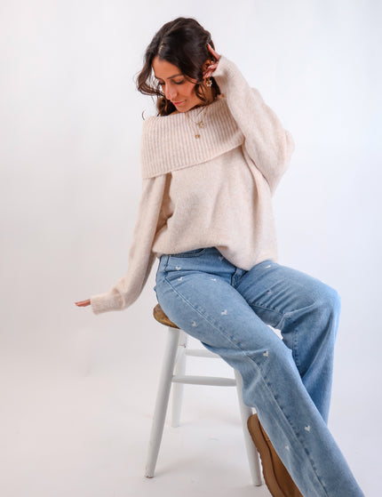 Offshoulder Pullover Creme
