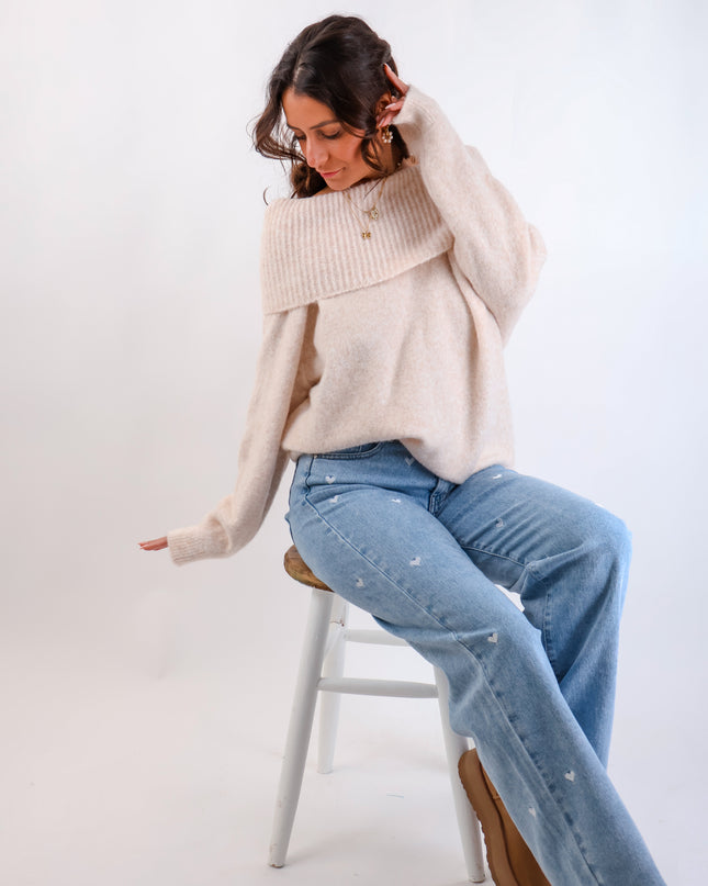 Offshoulder Pullover Creme