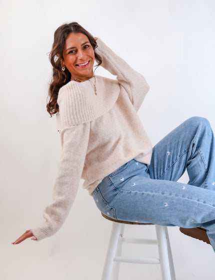 Offshoulder Pullover Creme