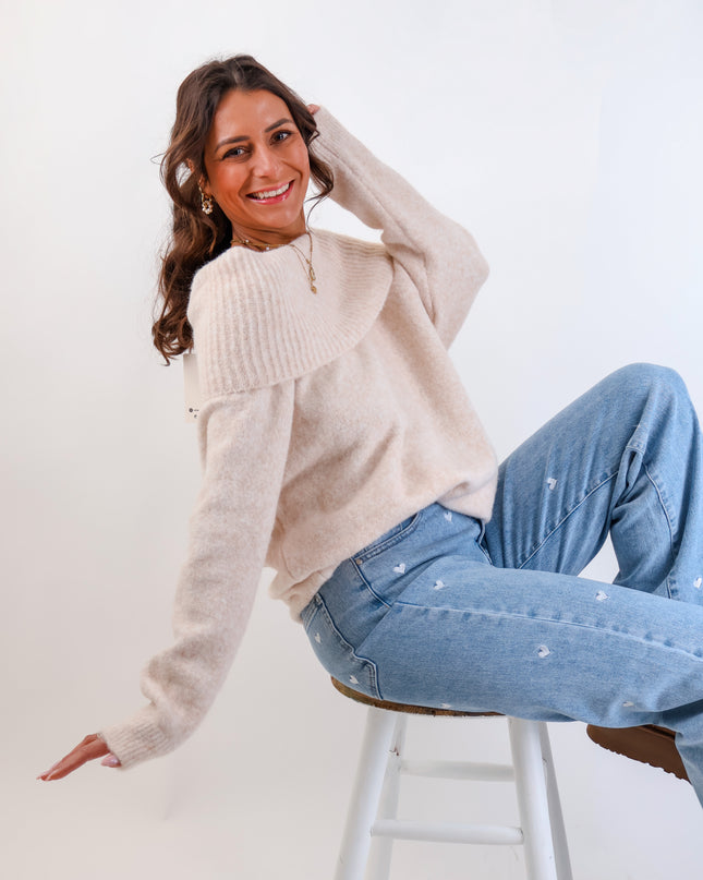 Offshoulder Pullover Creme