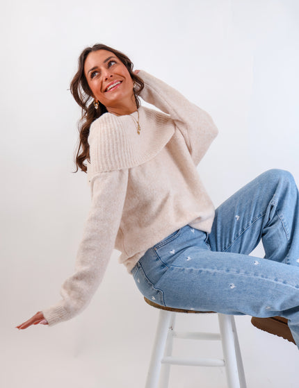 Offshoulder Pullover Creme