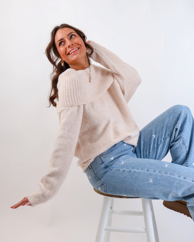 Offshoulder Pullover Creme